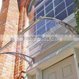 New Design PC Polycarboante Fixed Canopy Awning With Drain Water Gutter for Front Door