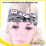Bohemian Black White Printing Yoga Sports Head Band thumbnail-3