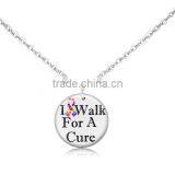 Wholesale Silver Engraved Disc Shaped I Walk For A Cure Autism Awareness Ribbons Puzzle Ankle Bracelet