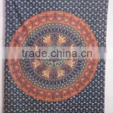 RT-622 Mandala Printed Multi Color Tapestry Wall Hanging Sanganeri Screen Printed Bedspread, Bed Cover Jaipur Manufacturer