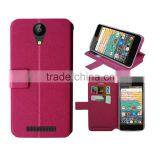 for Archos 50e Neon Hot Pink Silk Slim Stand Wallet Leather High Quality Factory Price thumbnail-1