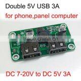 Double USB 5V Charger PCB Board / Module for Mobile Phone and Tablet Input DC 7-20V