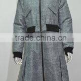 Factory Direct OEM and ODM Service Waisted Fashion Design Winter Woman Dress Coats thumbnail-1