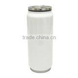 3d sublimation Heat Transfer personalized Printing 500ML 17oz Stainless Steel Coke Can with Straw(White)