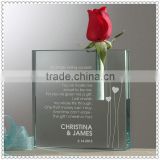 Custom Square Glass Block Vase For Party Decoration