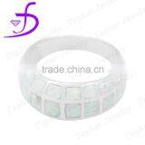 Synthetic Ring With Opal New Design White Opal Rings Silver Jewelry thumbnail-1