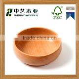 Antique Design Acacia Hardwood Natural Bamboo Wood Salad Bowl Wholesale thumbnail-5