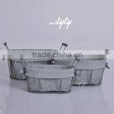 Wire Mesh Storage Baskets With Two Hands on Top thumbnail-1