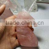 Hand Carving Natural Rose Quartz Crystal Unicorn For Home Decoration