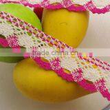 4cm Pink -white Lace Fabric 2016 Cord Lace Cotton Lace Trim Nigerian Lace C400209 thumbnail-2