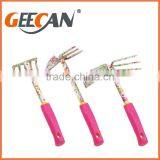 Carbon Steel Material Garden Tool Set With Plastic Handle Floral Printing Garden Shovel,fork,rake thumbnail-4