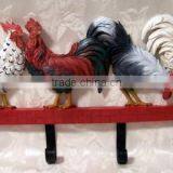 Metal Decorative HENS Hook With 4 Knobs, Home Decoration Hook, Metal Wall Art Hooks, European Style Hook, Vintage Hooks thumbnail-1