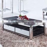foshan cheap living furniture marble top stainless steel coffee center tableB2193
