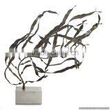 Antique Tree Design Metal Sculpture With Marble Base