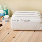 Elegant PU Women Handbags Cosmetic Purse White Leather Toiletry Pouch With Two Large Compartment thumbnail-6