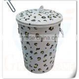 Household Big Colorful With Lid Metal Waste Bin thumbnail-5