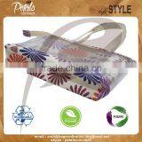 Customize Flora Print See Through Pvc Jute Tote Bag With Pouch thumbnail-6