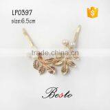 2016 New Item Pearl Gold Leaf Hair Clip for Hair Accessory thumbnail-1