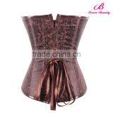 Overbust Corset Shapewear Waist Trimmer Corset Slim Women Brown Color thumbnail-5
