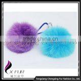 CX-P-23 High Quality Fashion Cute Fox Fur Ball Ring Pendant Pom Pom Custom Keychain thumbnail-3