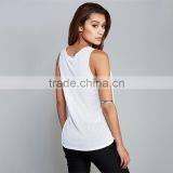 Fashion Lady Tops Simple Style White Stringer Vest Gym thumbnail-2