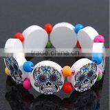 USA Nation Flag Logo Beads Wood Bracelets Jewelry Custom Stretch Wooden Bead Bracelets for Promotion Gifts thumbnail-5