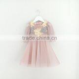 Lace Hook Flower Boutique Girl Clothing Eugen Yarn Stitching Short Sleeve Girl Dress thumbnail-5