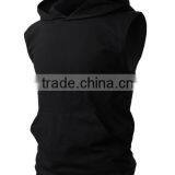 OEM New Design Cotton Plain Mens Custom Sleeveless Hoodie With Pocket thumbnail-3