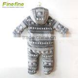 Long-Sleeved Cotton One Piece Winter Design Smocked Baby Romper thumbnail-4