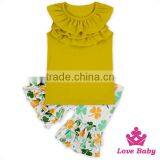 66TQZ478 Lovebaby Neck Ruffle Vest With Floral Shorts Clothes Set Hot Summer Fashion Outfit Newborn Baby Girls Clothes thumbnail-1