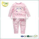 100% Cotton Babies Clothing Plain Pink and Blue Long Sleeve Baby Clothing Sets Wholesale thumbnail-1