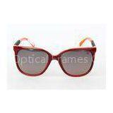 Orange Round Large Frame Sunglasses For Women , Handmade Acetate Frame thumbnail-1