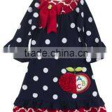 Black to School Cute Children Boutique Dress for Fall Little Gril Ruffle Ploka Dot Dress thumbnail-1