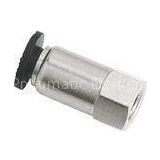 Female Straight Miniature Pneumatic Fittings / Brass Nickel Plated Push In Fittings