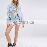 Fashion Denim Jacket Women Embroidered Jacket Jean Jacket Wholesale thumbnail-5