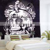 Skull Tapestry Beach Sheet wall hanging Large Indian Cotton Wall Boho hippie TWIN size Tapestries Bedspread Ethnic Art Bedding