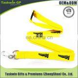 Cheap Custom Lanyards no Minimum Order/yellow Polyester Lanyard With Promotional Phrase