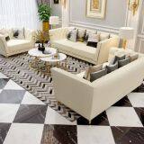 Luxury Leather Cushion Solid Wood Structure Pull Clasp Living Room Sofas thumbnail-2