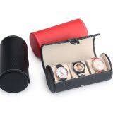 Urbrand Custom Handmade PU Leather 3-cylinder Watch Box High-end Jewelry Watches Receive Display Packaging Boxes thumbnail-1