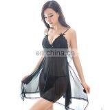 Sexy Women Transparent Hot Night See Through Sleepwear Mesh Ladies Gown thumbnail-1