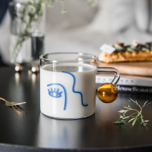 High Quality Glass Cup for Coffee and Milk Wholesale Glass Cup for the Young thumbnail-3