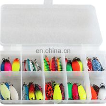 Factory Price 43pcs Metal Fishing Lures Bass Spoon  Saltwater Tackle Hooks Fishing Lures Hard Sequin Paillette Baits Set