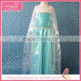 Wedding blue dress design kids dress for cosplay elsa party