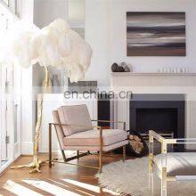 Dance Wedding Party Standing Lamps For Living Room Creative Resin Copper Ostrich Feather Floor LED Lamp thumbnail-5