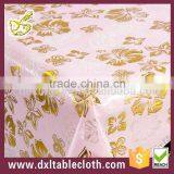 Golden Flower Transparent Table Cloth Home Use Pvc Tablecover