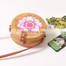 Printing Flower Rattan Bag Style Bohemian Bali Handbag Beach Bag Straw WOven Hottest 2022 Wholesale thumbnail-2