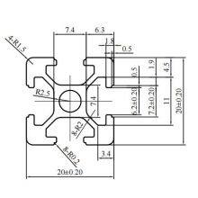 MK-6-2020 Industrial 2020 V Slot Aluminum/Aluminium Extrusion Profile Silver Anodized for 3D Printer Factory Sale thumbnail-2