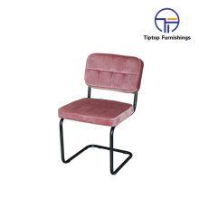Tiptop Wholesale Factory Custom Cafe Metal Dine Armchair Restaurant Chair Modern Dining Room Furniture Velvet Fabric Dining Chairs thumbnail-3