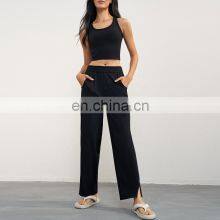 Yoga Bras Custom Workout Sportswear Suits Sweatpants Gym Fitness Sets For Women Outdoor Wear thumbnail-5