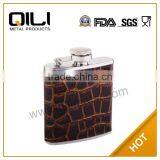 3oz Promotional Wholesale Lether Business Special Hip Flask thumbnail-1